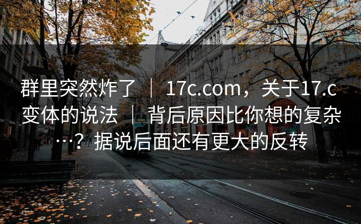群里突然炸了 ｜ 17c.com，关于17.c 变体的说法 ｜ 背后原因比你想的复杂…？据说后面还有更大的反转